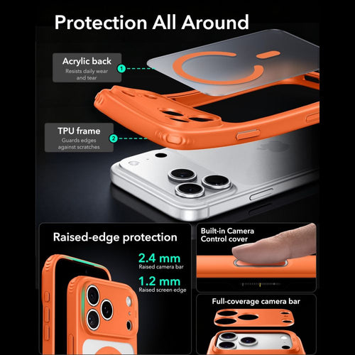 ESR Classic Hybrid MagSafe Case for iPhone 18 Pro / 17 Pro - Orange