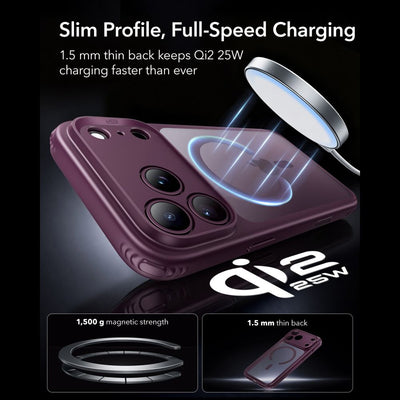 ESR Classic Hybrid MagSafe case for iPhone 18 Pro Max / 17 Pro Max - dark cherry