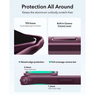 ESR Classic Hybrid Kickstand MagSafe case for iPhone 18 Pro Max / 17 Pro Max - dark cherry matte