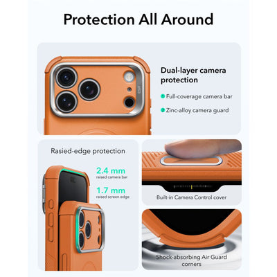 ESR Cyber ​​Tough Kickstand MagSafe Case for iPhone 18 Pro / 17 Pro - Orange