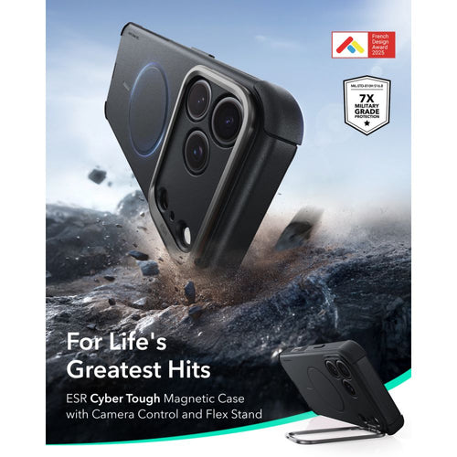 ESR Cyber ​​Tough Kickstand MagSafe Case for iPhone 18 Pro Max / 17 Pro Max - Black