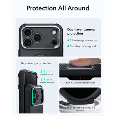 ESR Cyber ​​Tough Kickstand MagSafe Case for iPhone 18 Pro Max / 17 Pro Max - Black