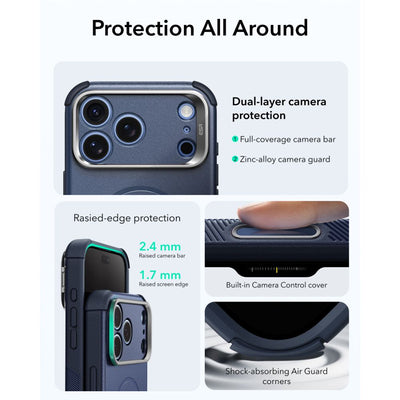 ESR Cyber ​​Tough Kickstand MagSafe Case for iPhone 18 Pro Max / 17 Pro Max - Navy Blue