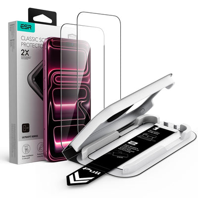 ESR UltraFit Classic 2-Pack Tempered Glass for iPhone 18 Pro Max / 17 Pro Max - Black