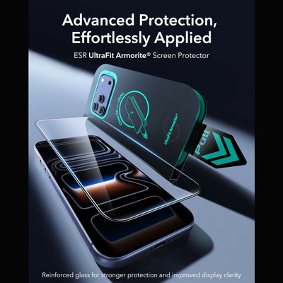 ESR UltraFit Armorite 2-Pack Tempered Glass for iPhone 18 Pro Max / 17 Pro Max - Black