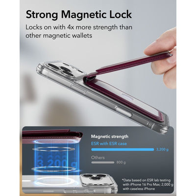 ESR Classic RFID Magnetic MagSafe Wallet - Dark Cherry