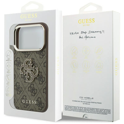 Guess 4G &amp; Big Resin Logo Case for iPhone 17 Pro Max / 18 Pro Max - Brown