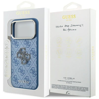 Guess 4G &amp; Big Resin Logo Case for iPhone 17 Pro Max / 18 Pro Max - Light Blue