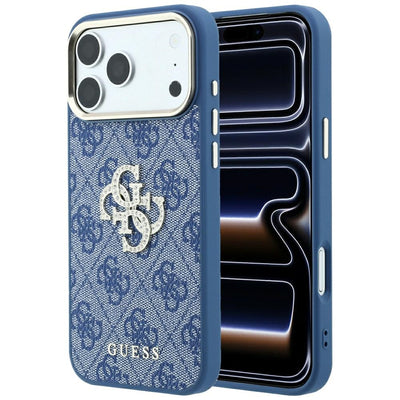 Guess 4G &amp; Big Strass Logo Case for iPhone 18 Pro / 17 Pro - Blue