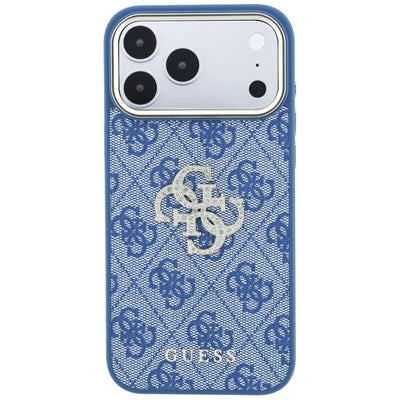 Guess 4G &amp; Big Strass Logo Case for iPhone 18 Pro / 17 Pro - Blue