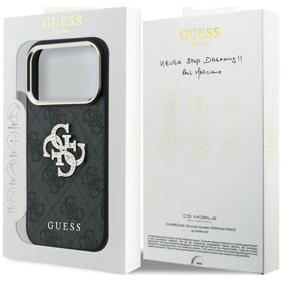 Guess 4G &amp; Big Strass Logo Case for iPhone 17 Pro Max / 18 Pro Max - Black