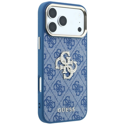 Guess 4G &amp; Big Strass Logo Case for iPhone 18 Pro Max / 17 Pro Max - Blue