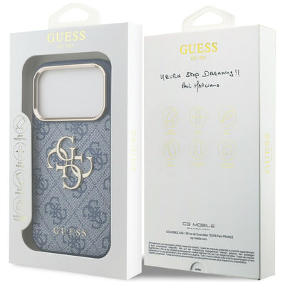Guess 4G Big 4G Classic Logo Case for iPhone 18 Pro / 17 Pro - Blue and Gold