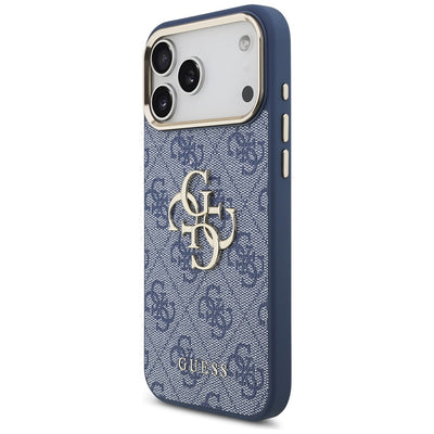 Guess 4G Big 4G Classic Logo Case for iPhone 18 Pro Max / 17 Pro Max - Blue and Gold