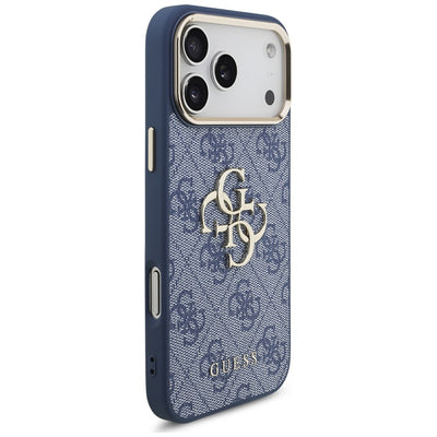 Guess 4G Big 4G Classic Logo Case for iPhone 18 Pro Max / 17 Pro Max - Blue and Gold