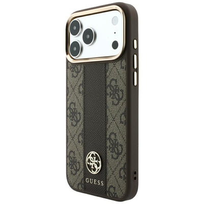Guess 4G with Stripe Round and Classic Logos MagSafe Case for iPhone 17 Pro Max / 18 Pro Max - Brown