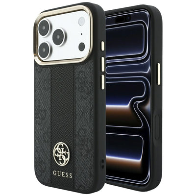 Guess 4G with Stripe Round and Classic Logos MagSafe Case for iPhone 17 Pro Max / 18 Pro Max - Black