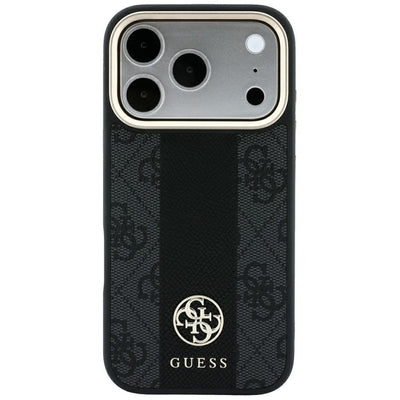 Guess 4G with Stripe Round and Classic Logos MagSafe Case for iPhone 17 Pro Max / 18 Pro Max - Black