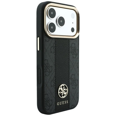 Guess 4G with Stripe Round and Classic Logos MagSafe Case for iPhone 17 Pro Max / 18 Pro Max - Black