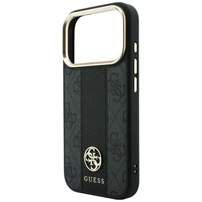 Guess 4G with Stripe Round and Classic Logos MagSafe Case for iPhone 17 Pro Max / 18 Pro Max - Black