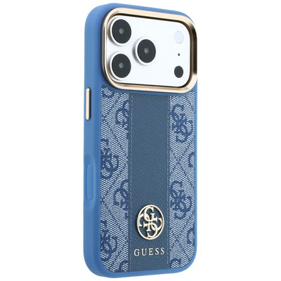 Guess 4G with Stripe Round and Classic Logos MagSafe Case for iPhone 17 Pro Max / 18 Pro Max - Blue