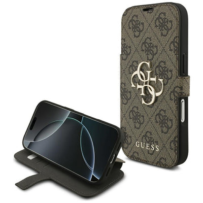 Guess Book 4G Metal Logo Case for iPhone 18 Pro / 17 Pro - Brown