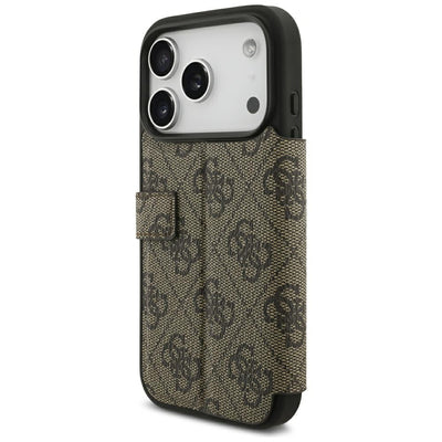 Guess Book 4G Metal Logo Case for iPhone 18 Pro / 17 Pro - Brown