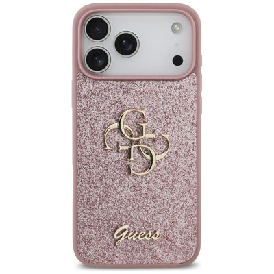 Guess Fixed Glitter Big 4G Case for iPhone 18 Pro Max / 17 Pro Max - Pink