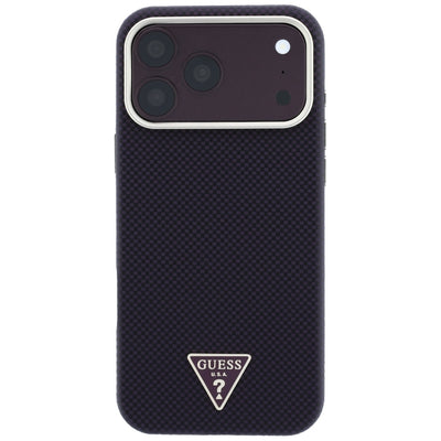 Guess Kevlar Triangle Logo MagSafe Case for iPhone 17 Pro / 18 Pro - Burgundy
