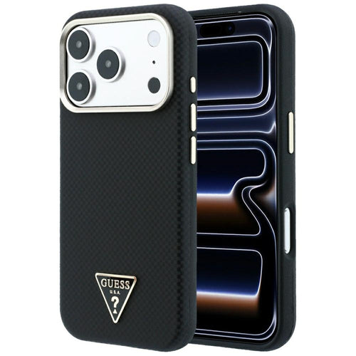 Guess Kevlar Triangle Logo MagSafe Case for iPhone 17 Pro / 18 Pro - Black