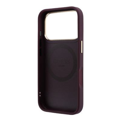 Guess Peony 4G Small Logo MagSafe Case for iPhone 17 Pro / 18 Pro - Burgundy