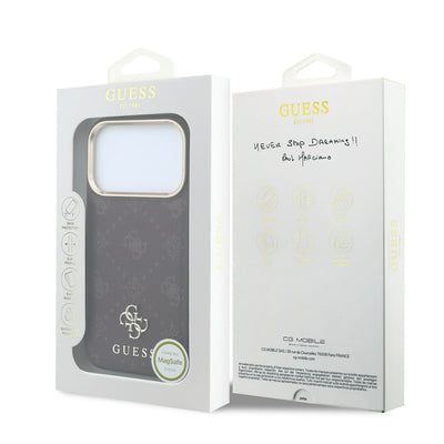 Guess Peony 4G Small Logo MagSafe Case for iPhone 17 Pro / 18 Pro - Burgundy