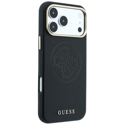 Guess Perforated 4G Gold Logo Magsafe Case for iPhone 17 Pro / 18 Pro - Black