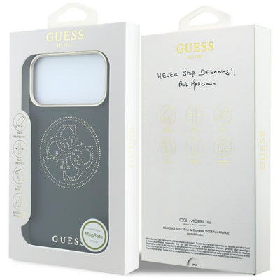 Guess Perforated 4G Gold Logo Magsafe Case for iPhone 17 Pro / 18 Pro - Black