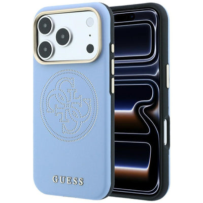 Guess Perforated 4G Gold Logo Magsafe Case for iPhone 18 Pro / 17 Pro - Light Blue