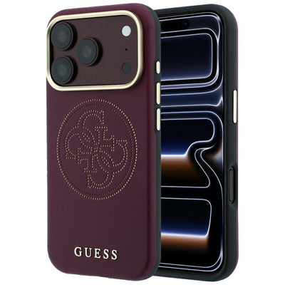Guess Perforated 4G Gold Logo Magsafe Case for iPhone 18 Pro Max / 17 Pro Max - Burgundy