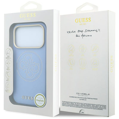 Guess Perforated 4G Gold Logo Magsafe Case for iPhone 18 Pro Max / 17 Pro Max - Light Blue