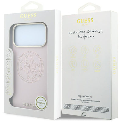 Guess Perforated 4G Gold Logo Magsafe Case for iPhone 17 Pro Max / 18 Pro Max - Pink