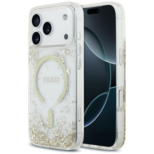 Guess Resin Bottom Glitter MagSafe Case for iPhone 18 Pro / 17 Pro - Gold