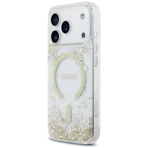 Guess Resin Bottom Glitter MagSafe Case for iPhone 18 Pro / 17 Pro - Gold