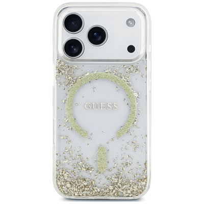 Guess Resin Bottom Glitter MagSafe Case for iPhone 18 Pro / 17 Pro - Gold