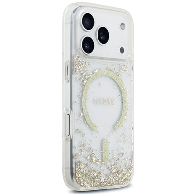 Guess Resin Bottom Glitter MagSafe Case for iPhone 18 Pro / 17 Pro - Gold