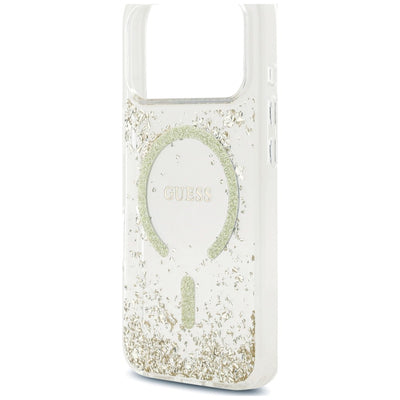 Guess Resin Bottom Glitter MagSafe Case for iPhone 18 Pro / 17 Pro - Gold