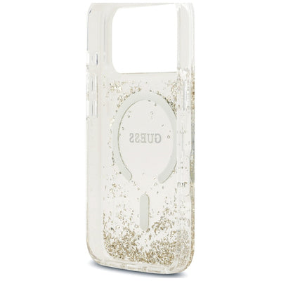 Guess Resin Bottom Glitter MagSafe Case for iPhone 18 Pro / 17 Pro - Gold