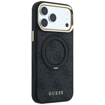 Guess Ring Stand 360 4G Classic Logo MagSafe Case for iPhone 17 Pro / 18 Pro - Black