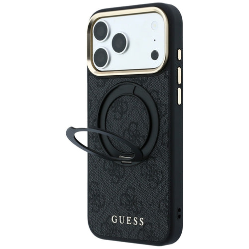 Guess Ring Stand 360 4G Classic Logo MagSafe Case for iPhone 17 Pro Max / 18 Pro Max - Black