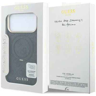 Guess Ring Stand 360 4G Classic Logo MagSafe Case for iPhone 17 Pro Max / 18 Pro Max - Black