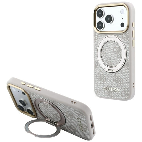 Guess Ring Stand 360 4G Classic Logo MagSafe Case for iPhone 17 Pro Max / 18 Pro Max - Pink