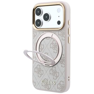 Guess Ring Stand 360 4G Classic Logo MagSafe Case for iPhone 17 Pro Max / 18 Pro Max - Pink