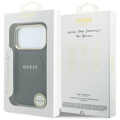 Guess Saffiano Peony &amp; Ring MagSafe case for iPhone 17 Pro / 18 Pro - black